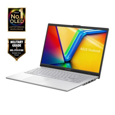 ASUS Vivobook Go 15 (OLED) 2023, AMD Ryzen 5 7520U, 15.6″ (39.62 cm) FHD OLED, Thin & Light Laptop (16GB/512GB SSD/Windows 11/Office 2021/Alexa Built-in/Backlit KB/Silver/1.63 kg), E1504FA-LK541WS