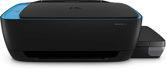 HP Ink Tank 319 Printer, All-in-One, Print, Copy, Scan, Hi-Speed USB 2.0, Up to 8/5 ppm (black/color), 60-sheet input tray, 25-sheet output tray, 1000-page duty cycle, Color, Z6Z13A
