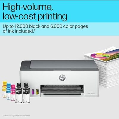 HP Smart Tank 520 AIO (Print, Scan& Copy) Colour Printer with 1 Extra Black Ink Bottle (Upto 12000 Black & 6000 Colour Prints) & 1 Year Additional Warranty