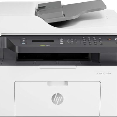 HP Laser MFP 138fnw, Wireless, Print, Copy, Scan, Fax, 40-Sheet ADF, Ethernet, Hi-Speed USB 2.0, Up to 21 ppm, 150-sheet Input Tray, 100-sheet Output Tray, Black and White, 1-Year Warranty, 4ZB91A